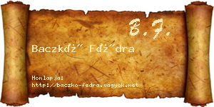 Baczkó Fédra névjegykártya